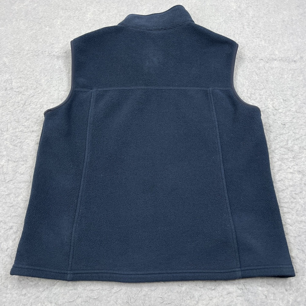 LL Bean Vest Men's Large Blue Polar Fleece Full Zip Sleeveless Mock Neck Pockets - Picture 8 of 9